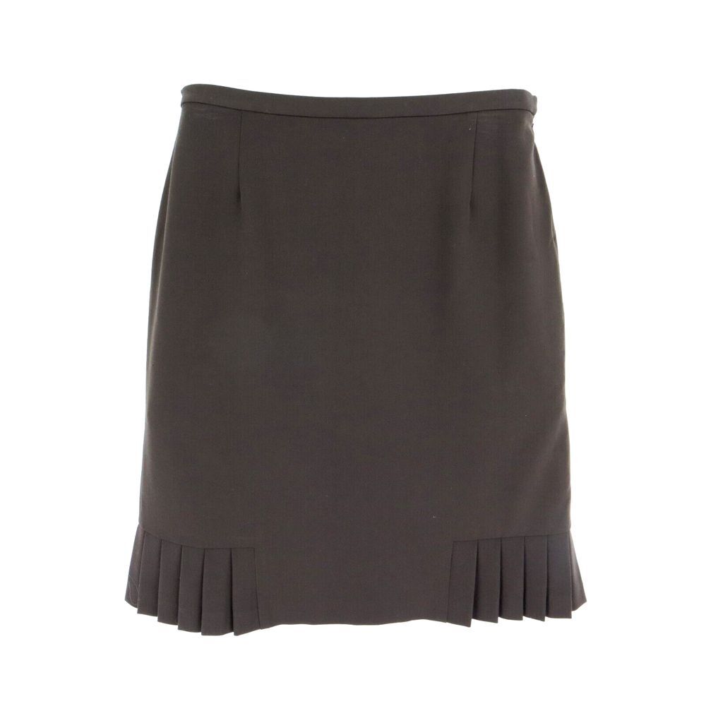 Apt. 9 Pencil Skirt Womens Size 8 Dark Brown Lined Knee Length Pleated Hemline